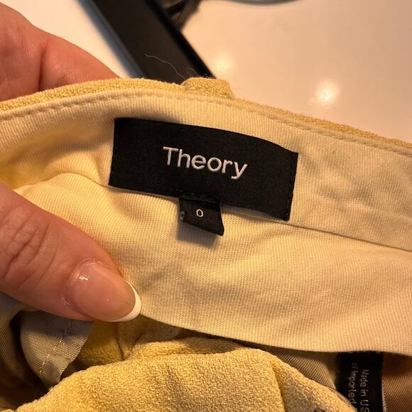 Theory Womens Cream High Waist Pleated Trousers Size 0 - Picture 6 of 11